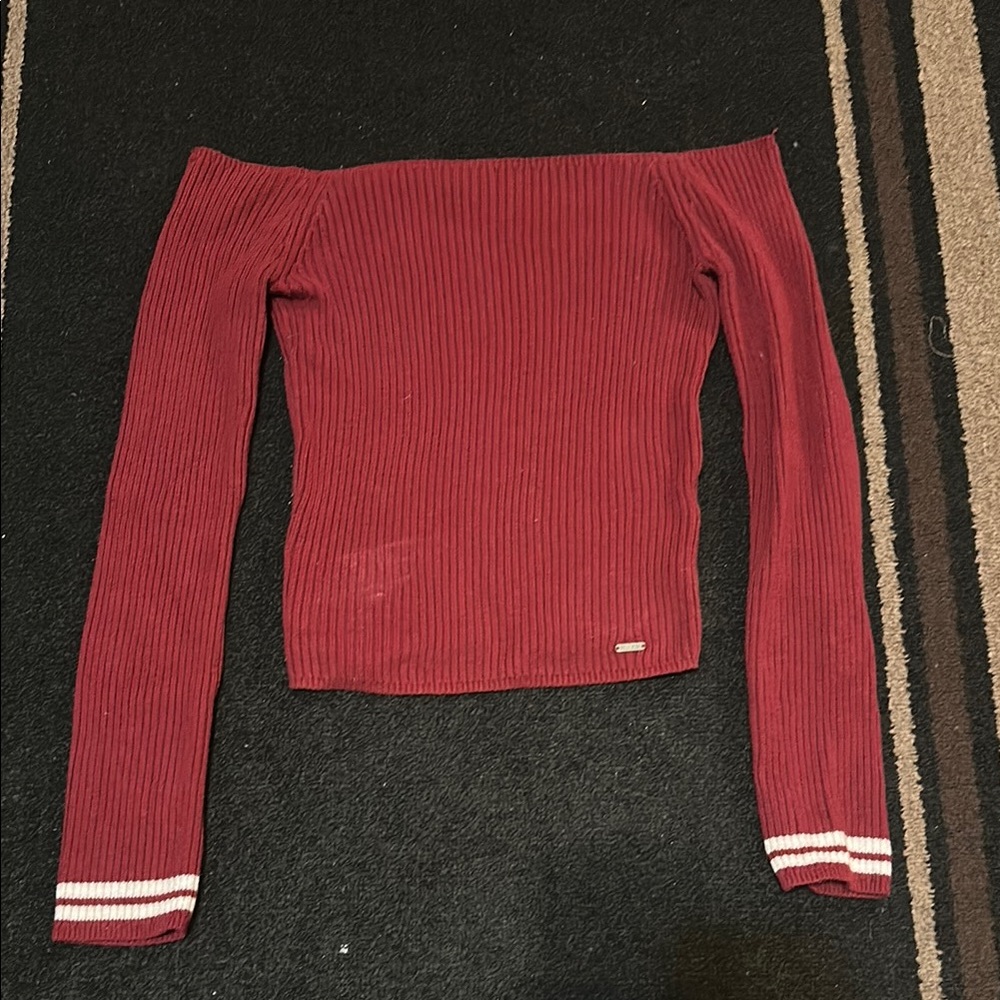Hollister Red Off-Shoulder Sweater
